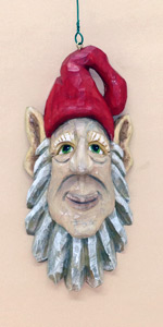CraZ Carver Ornaments Santa Elf  Basswood 